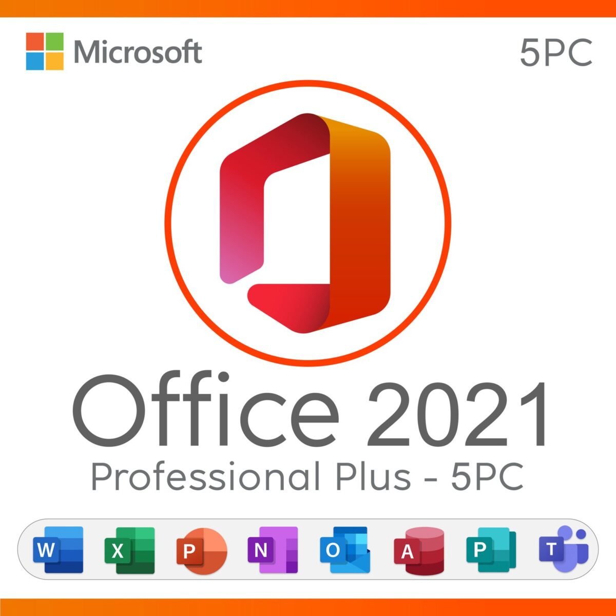 Microsoft Office 2021 Professional Plus License for 5 PC Quincode