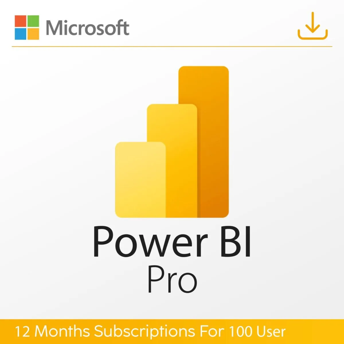 Microsoft Power BI Pro 1 Year Subscription for 100 User License Quincode