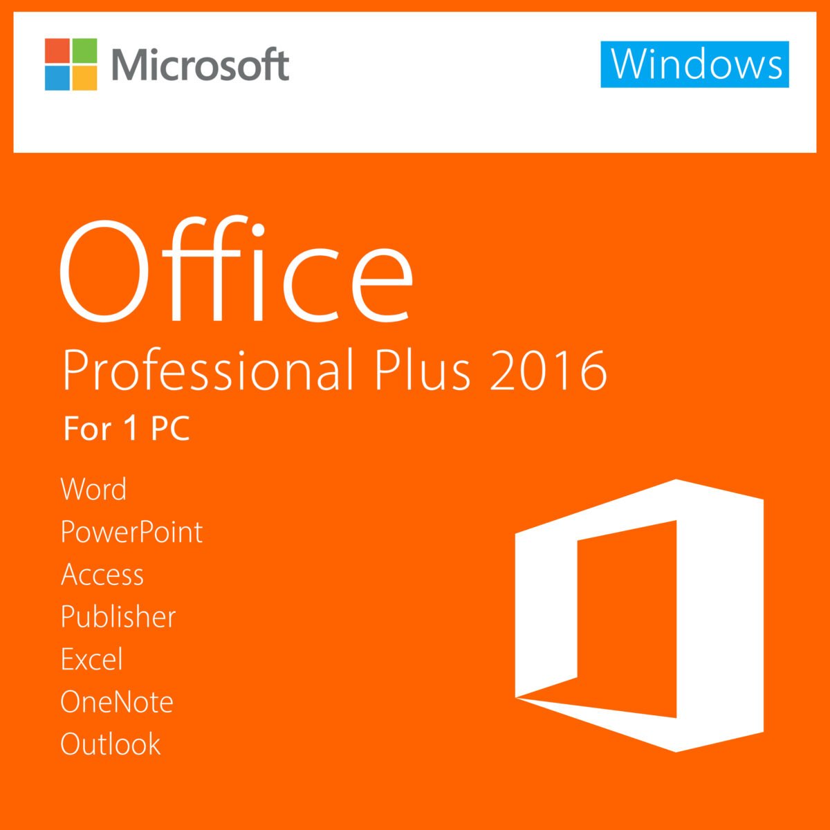 Microsoft Office 2016 Professional Plus for 1 PC Quincode